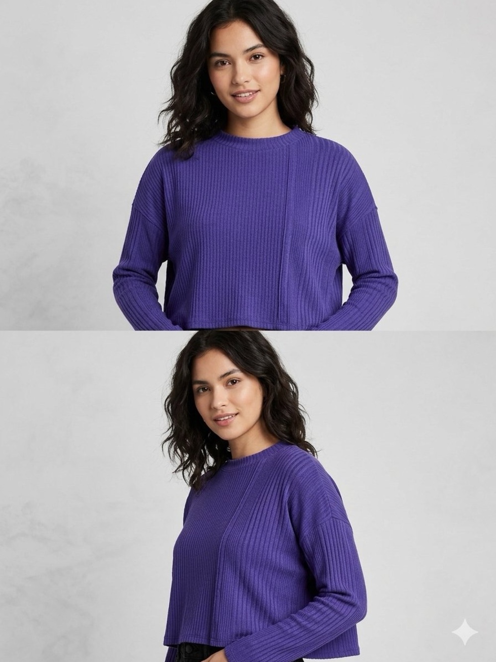 wild fable Purple Ribbed Crewneck Pullover